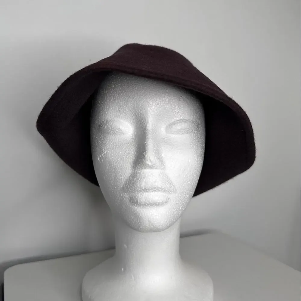 1970s–1980s New York Hat Co Brown Wool Felt Asymmetrical Cloche Hat